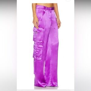 Retrofete Purple Satin Cargo Pants